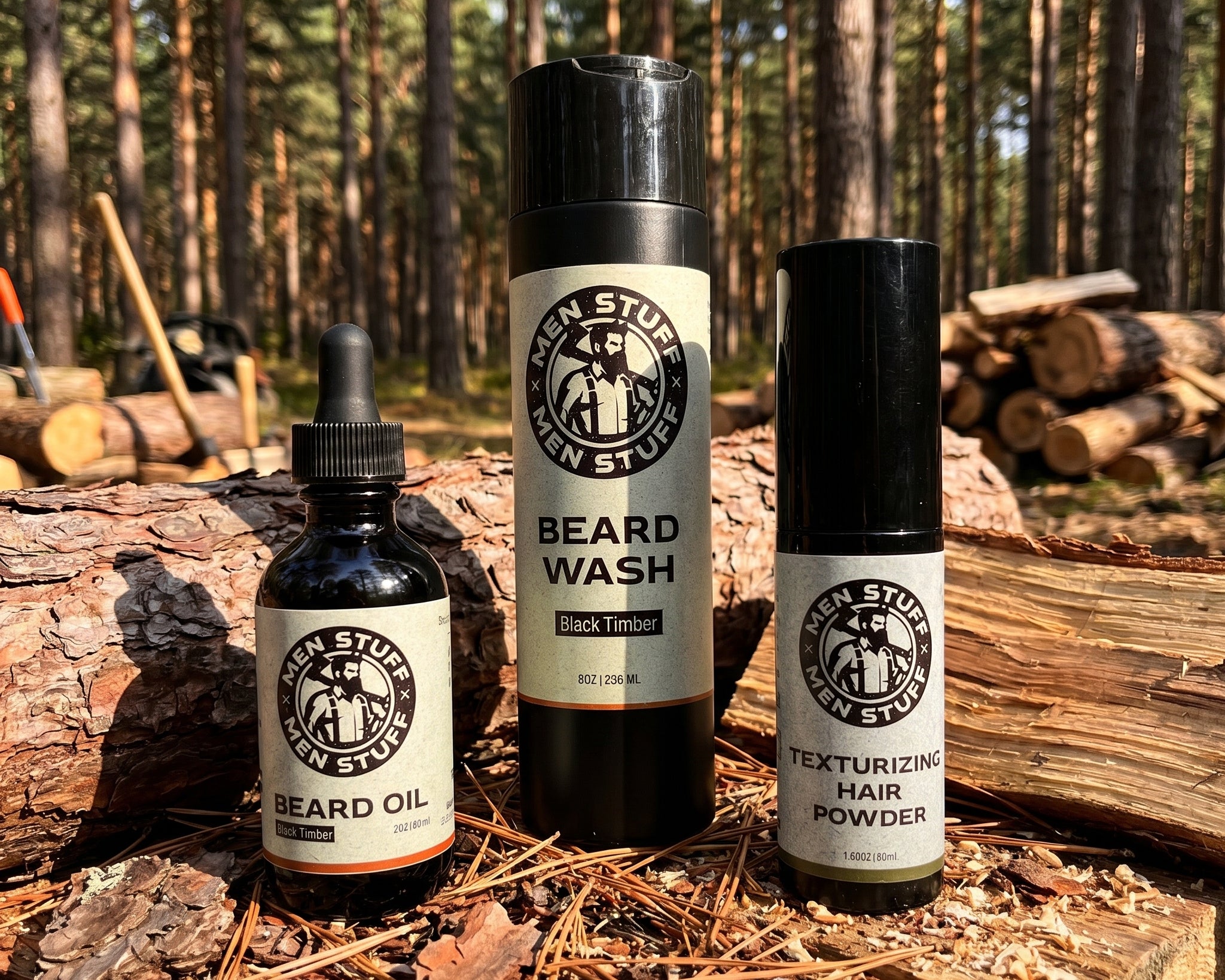MEN STUFF Daily Routine Kit — complete men's daily beard and hair care grooming set