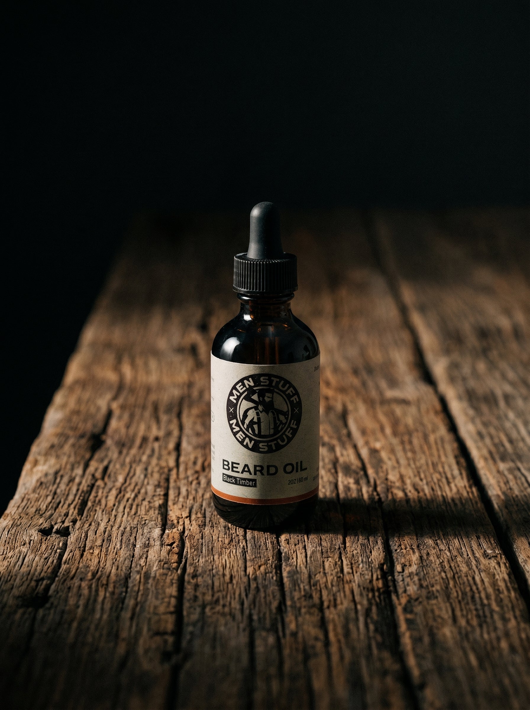 MEN STUFF Beard Oil Black Timber — daily beard oil for men, softens and conditions beard hair and skin