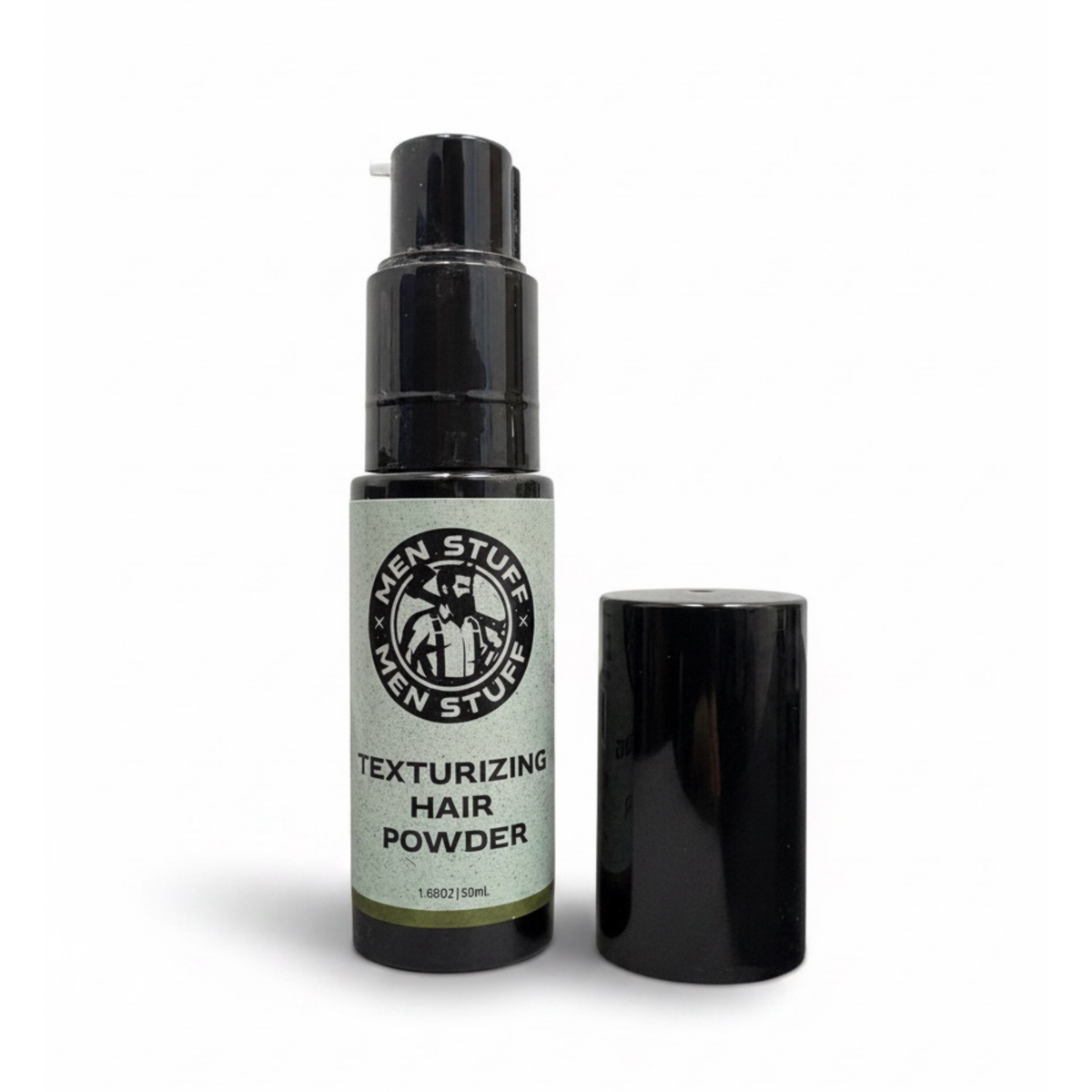 MEN STUFF Texturizing Hair Powder — product detail shot, no shine no grease formula